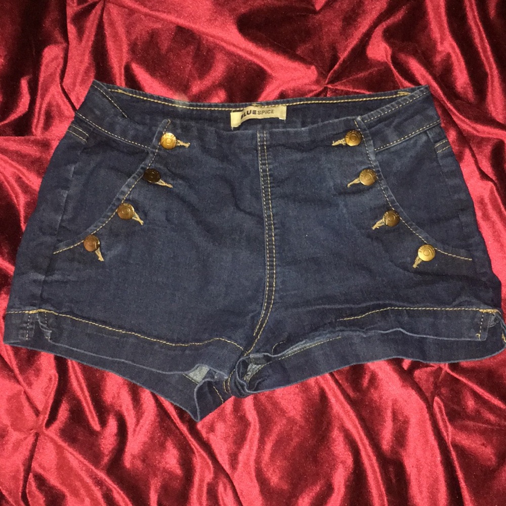 BlueSpice High Waisted Stretchy Denim Shorts